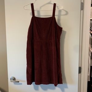 American Eagle Red Maroon Corduroy Jumper